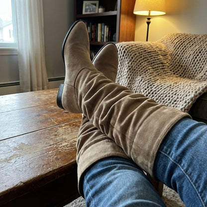 Alice | Women’s Slouchy Knee-High Boots with Block Heel