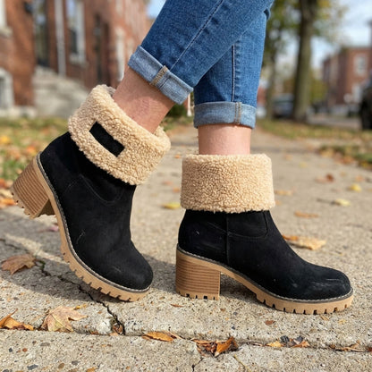 Lana | Women’s Trendy Mid-Calf Suede Snow Boots