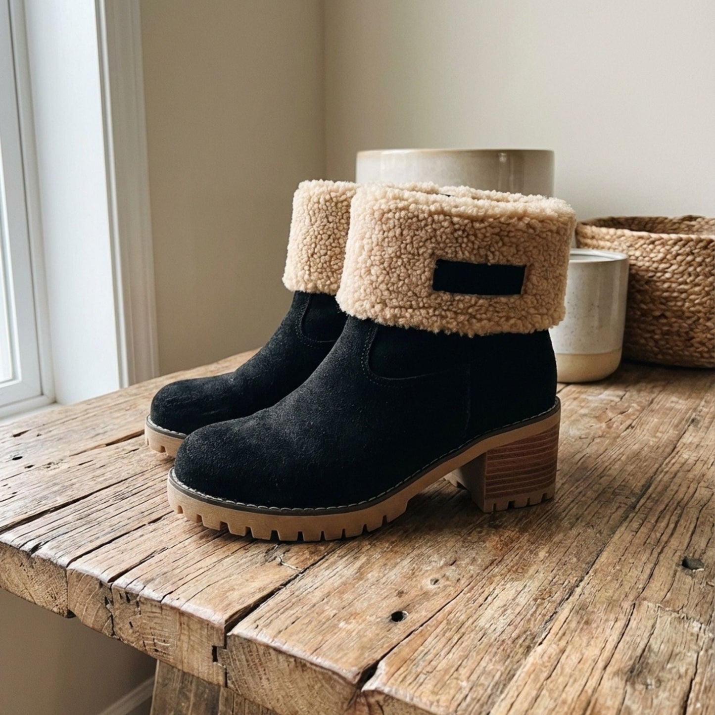 Lana | Women’s Trendy Mid-Calf Suede Snow Boots