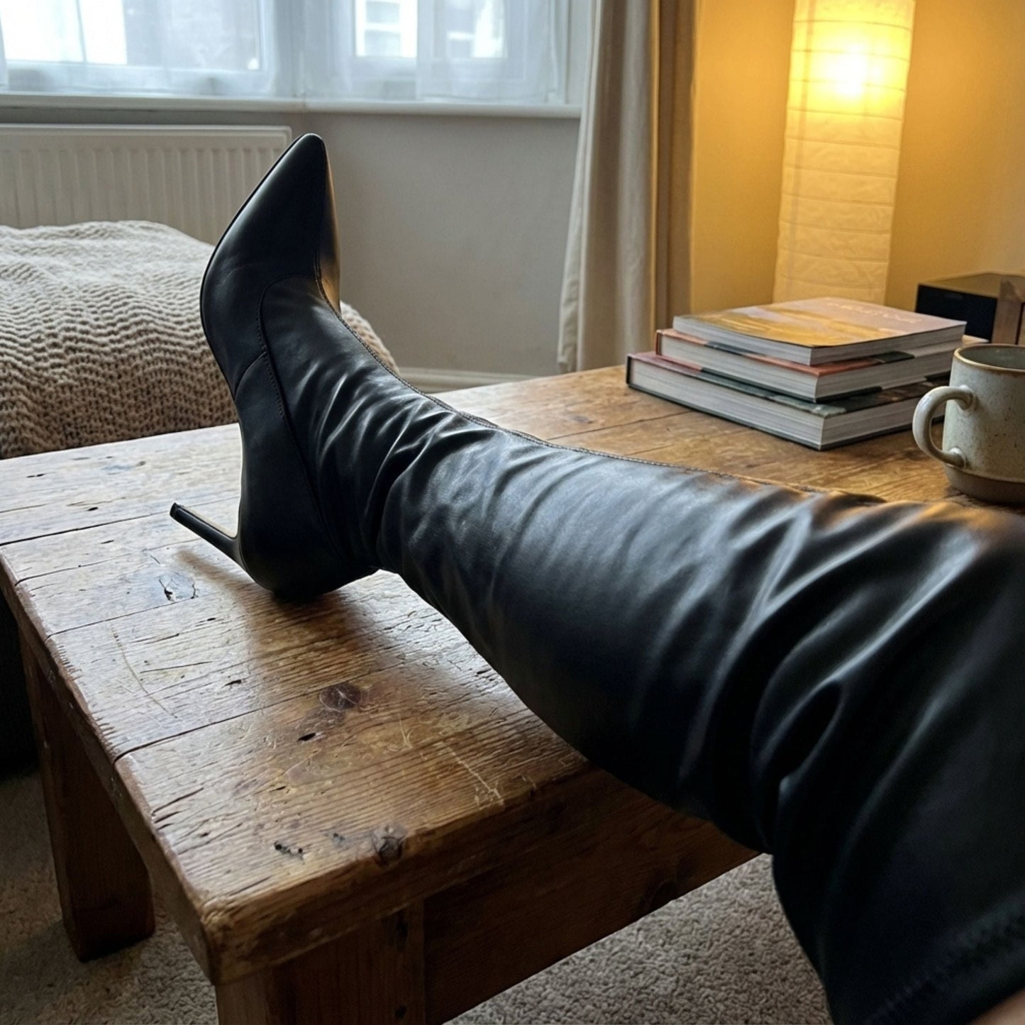 Esther | Women's Leather Overknee Boots With Stiletto Heel