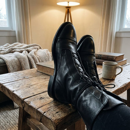 Alina | Women's Leather Ankle Boots With Cap Toe