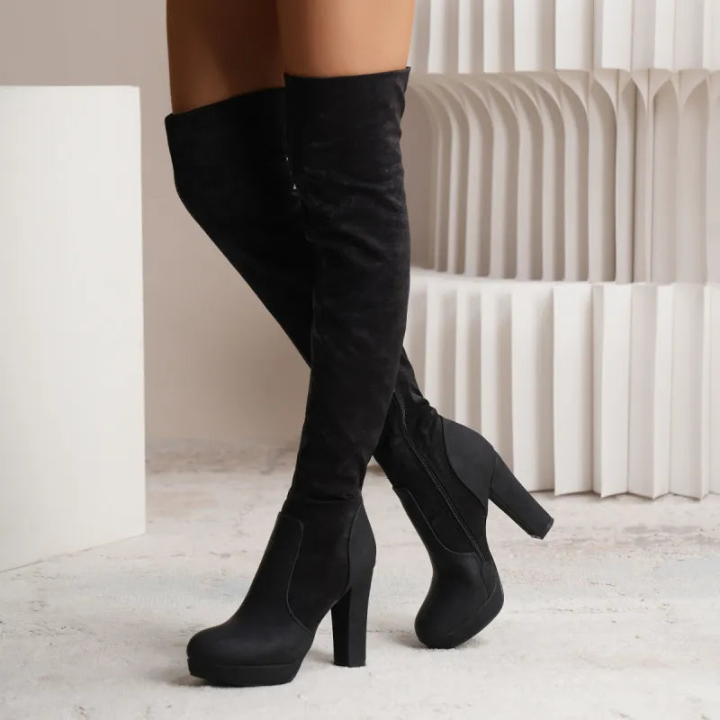 Claire | Women’s Over-the-Knee Suede High-Heel Boots