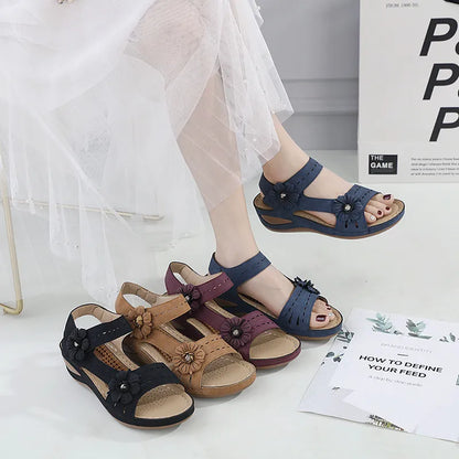 Calista | Women’s Synthetic Leather Wedge Sandals