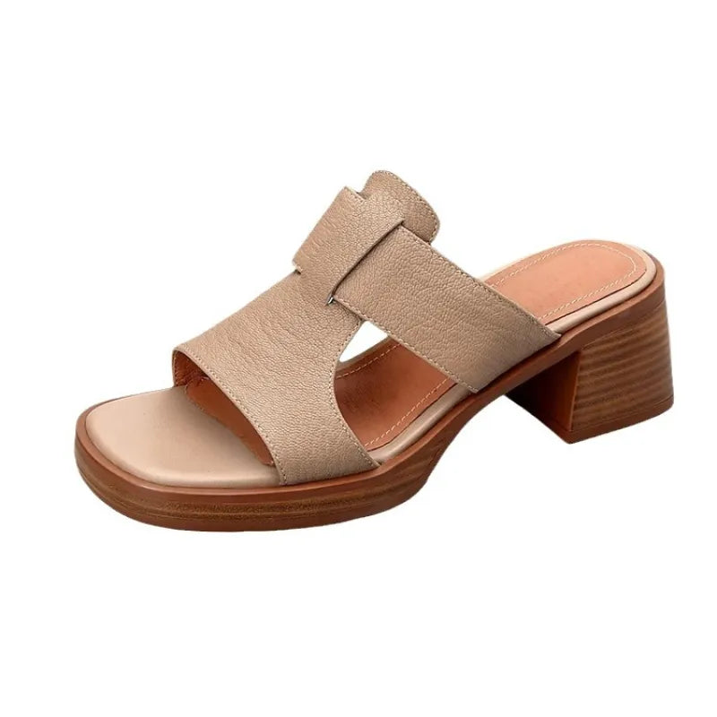 Elysia | Women’s Chunky Heel Leather Sandals