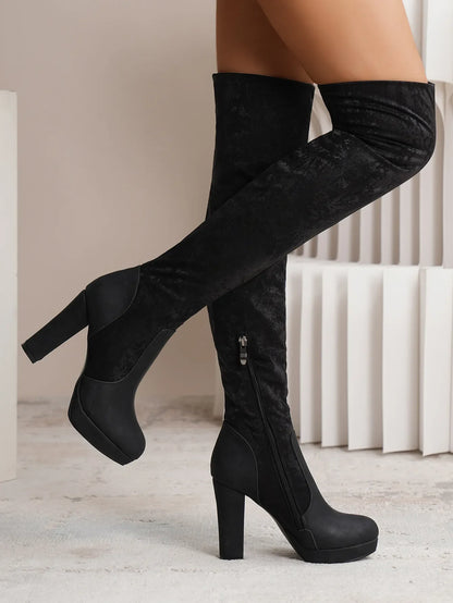 Claire | Women’s Over-the-Knee Suede High-Heel Boots