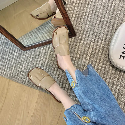 Elina | Women Full Leather Woven Roman Sandals