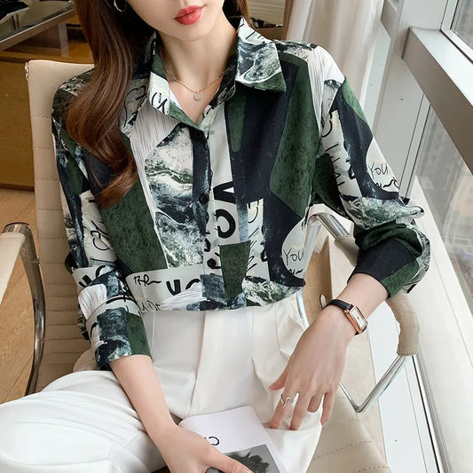 Amy | Women’s Casual Printed Long Sleeve Blouse