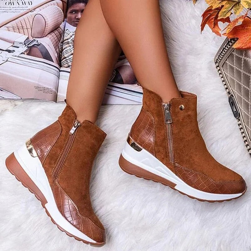Kylie | Stylish Winter Zip-Up Ankle Boots