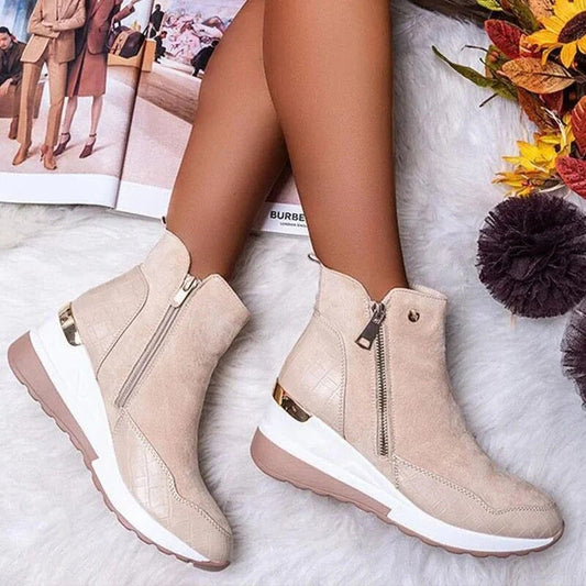 Kylie | Stylish Winter Zip-Up Ankle Boots