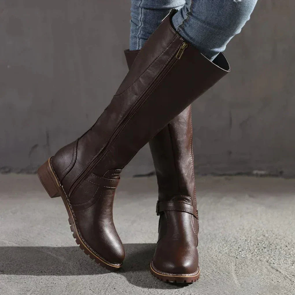 Brooklyn | Women’s Stylish Buckled Knee Boots