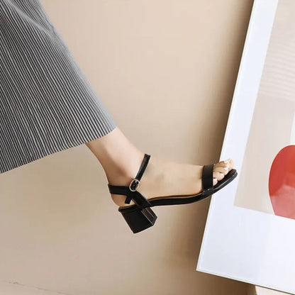 Thea | Women Candy Patent Mid-Heel Sandals