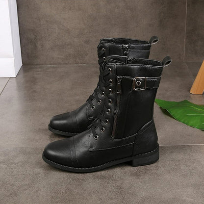 Rebecca | Women's Side-Zip Combat Boots